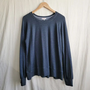 Sundry for Evereve Navy Blue Loose Long Sleeve Scoop Neck Shirt Size 2/Medium